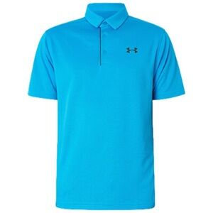 NWT Mens Under Armour Solid Light Blue Athletic Tech Polo Shirt 1290140 Size 2XL